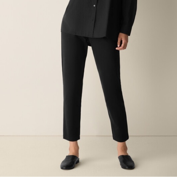 Eileen Fisher Pants - Eileen Fisher Black Stretch Pull-On Ankle Pants | Size M